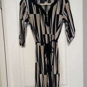 a new day Black and Tan Striped Dress